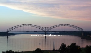 The "M" bridge (Hernado DeSoto Bridge) Downtown Memphis